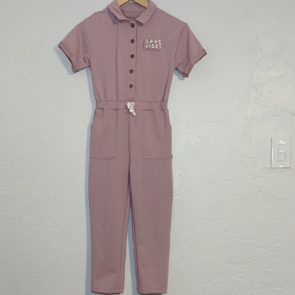 Bearpaw Girls Good Vibes Pink Jumpsuit Cute Comfy Casual Play School Outfit 7/8